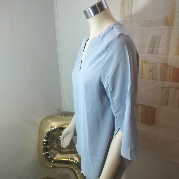 & Other Stories Light Blue V-Neck Blouse - Picture 3 of 5